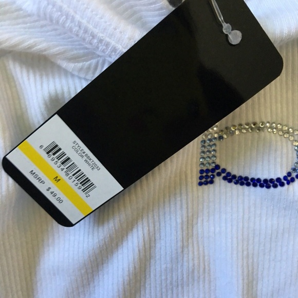 Bebe Rhinestone Crystal Logo Ribbed Shirt - Picture 5 of 6